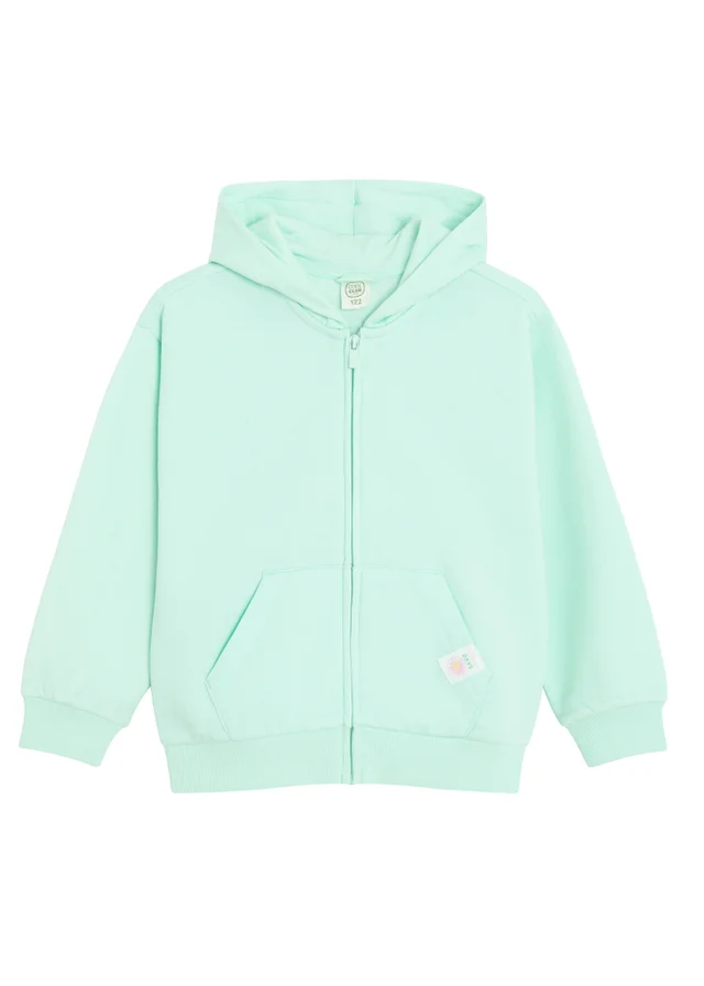 Cool Club Green Zip-Up Floral Detail Hoodie (3-8 yrs)