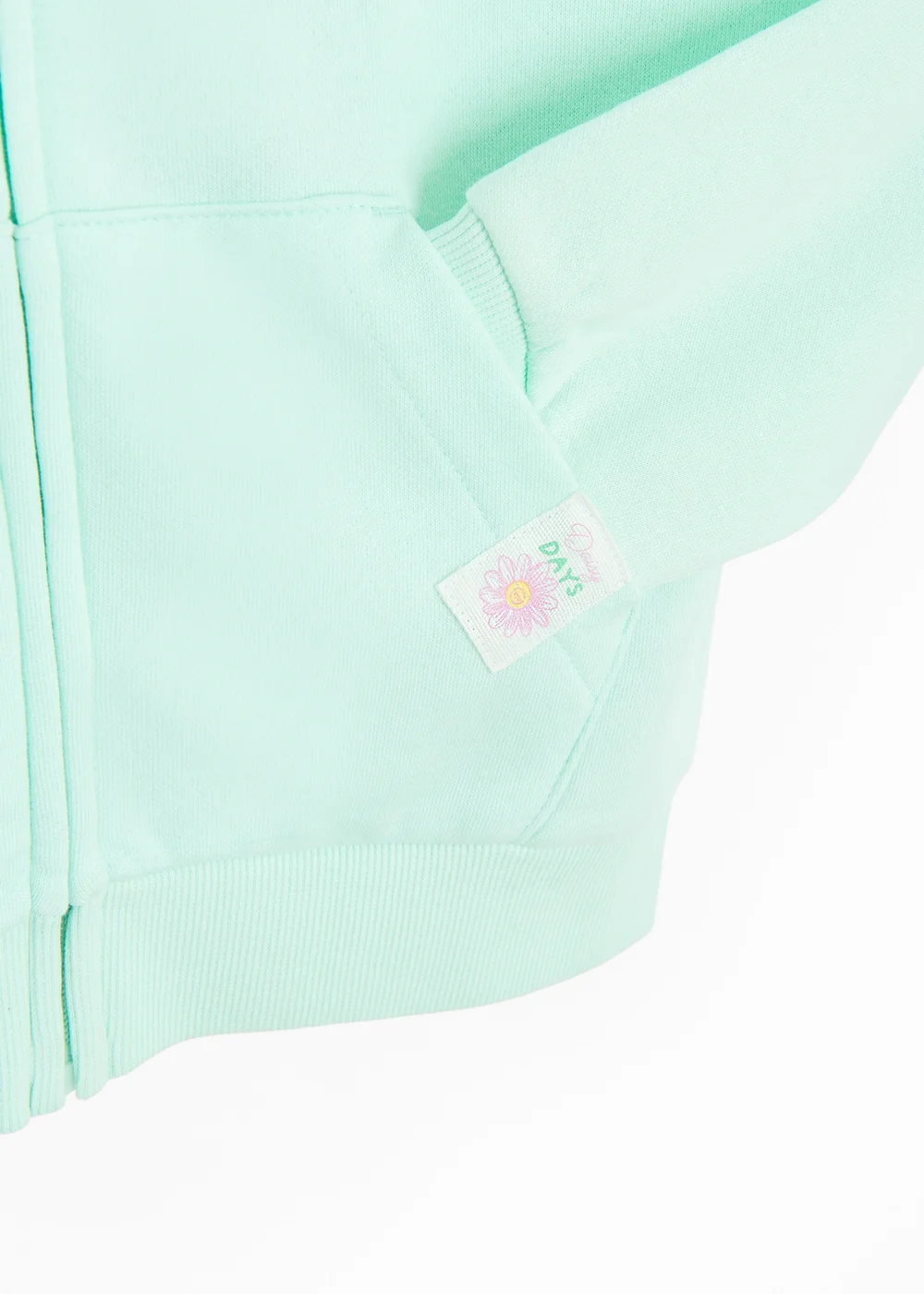 Cool Club Green Zip-Up Floral Detail Hoodie (3-8 yrs) - 5 Yrs Image 3