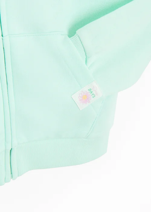 Cool Club Green Zip-Up Floral Detail Hoodie (3-8 yrs) - 5 Yrs Image 3