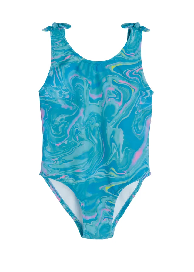 Cool Club Blue Liquid Graphic Print Swimsuit (3-8 yrs)