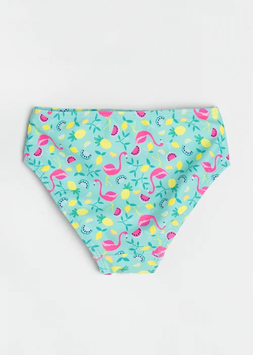 Cool Club Light Blue Flamingo and Lemon Frill Sleeve Bikini (3-8 yrs) - 4 Yrs Image 3