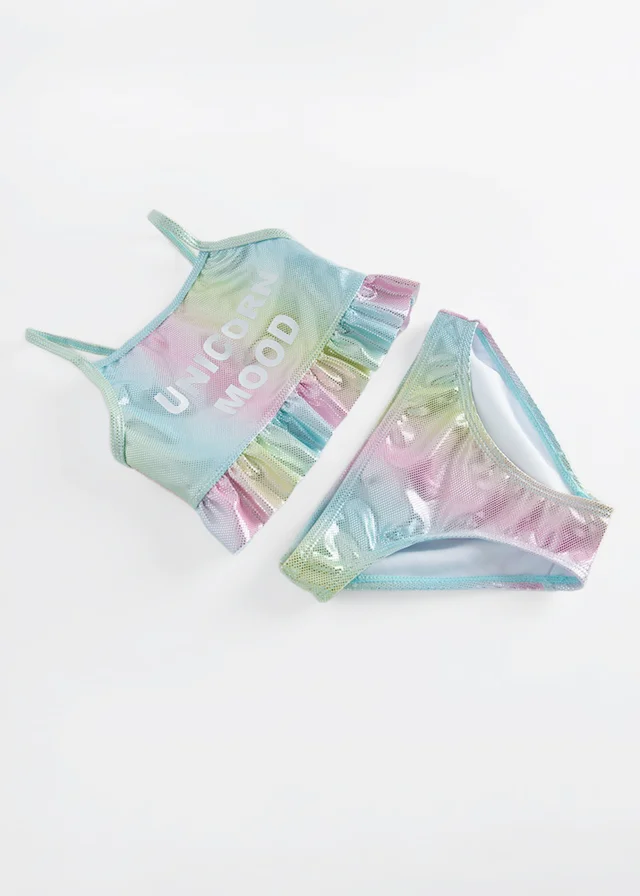 Cool Club Pink Unicorn Mood Halterneck Bikini Set (3-8 yrs)