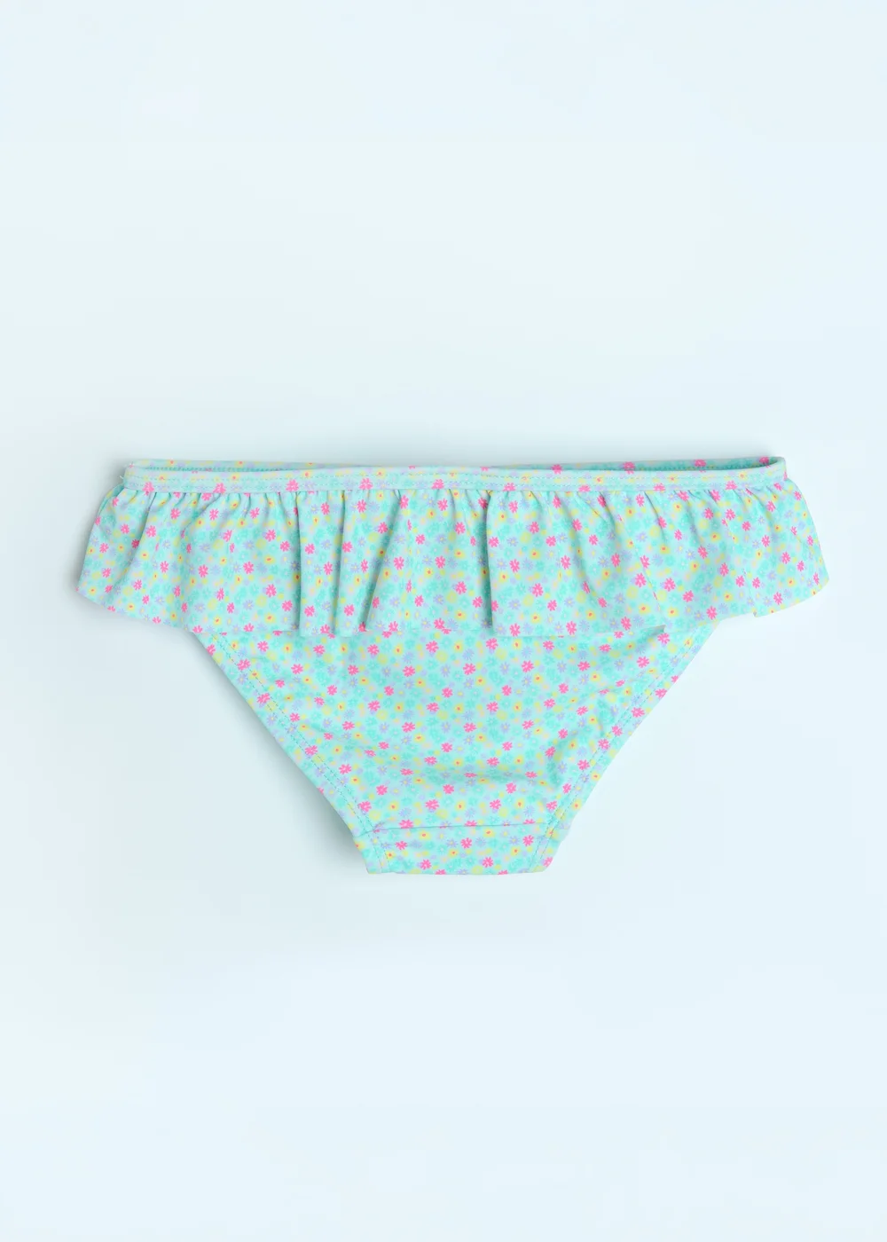Cool Club Light Blue Floral Frill Sleeve and Frill Bottom Bikini (3-8 yrs) - 3 Yrs Image 3