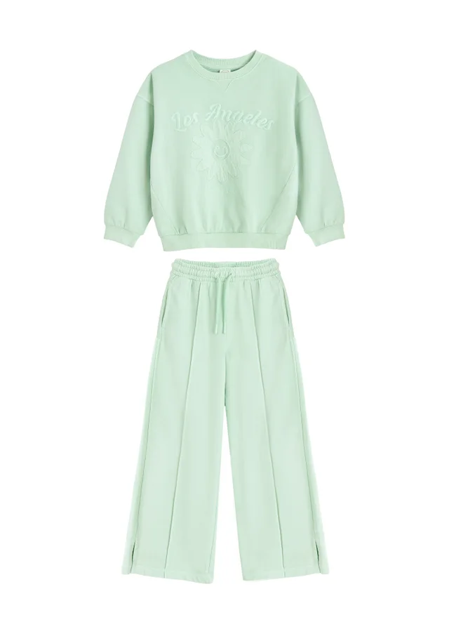 Cool Club Green Daisy Graphic Loungewear Set (2-8 yrs)