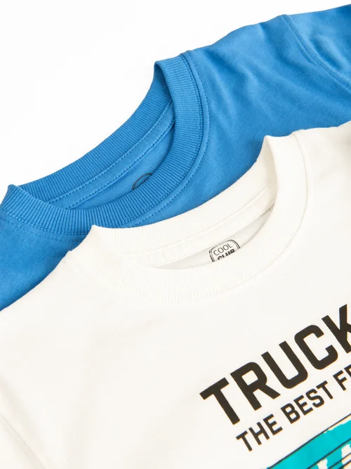 Cool Club Blue 2-Pack Truck Graphic Long-Sleeved Tees (3-8 yrs) - 3 Yrs Image 2