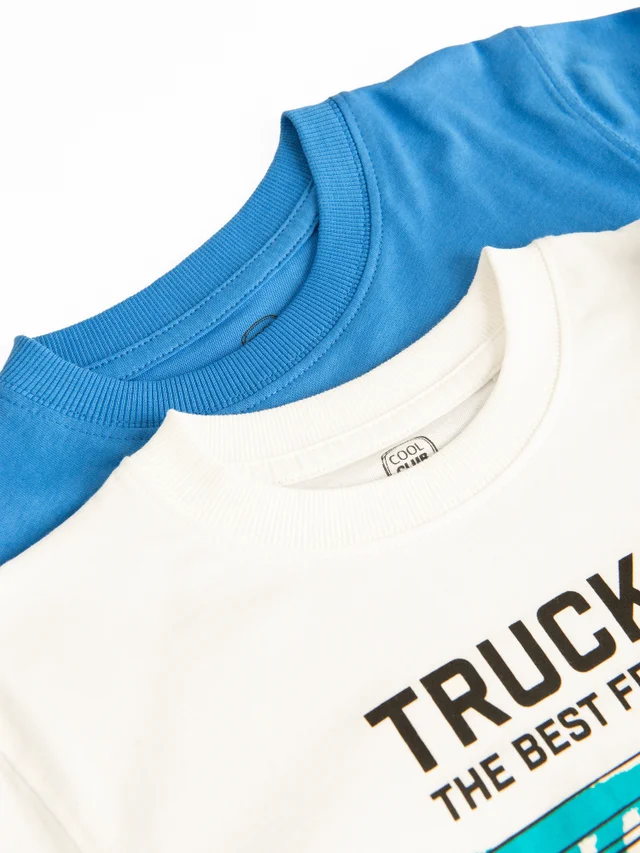 Cool Club Blue 2-Pack Truck Graphic Long-Sleeved Tees (3-8 yrs)