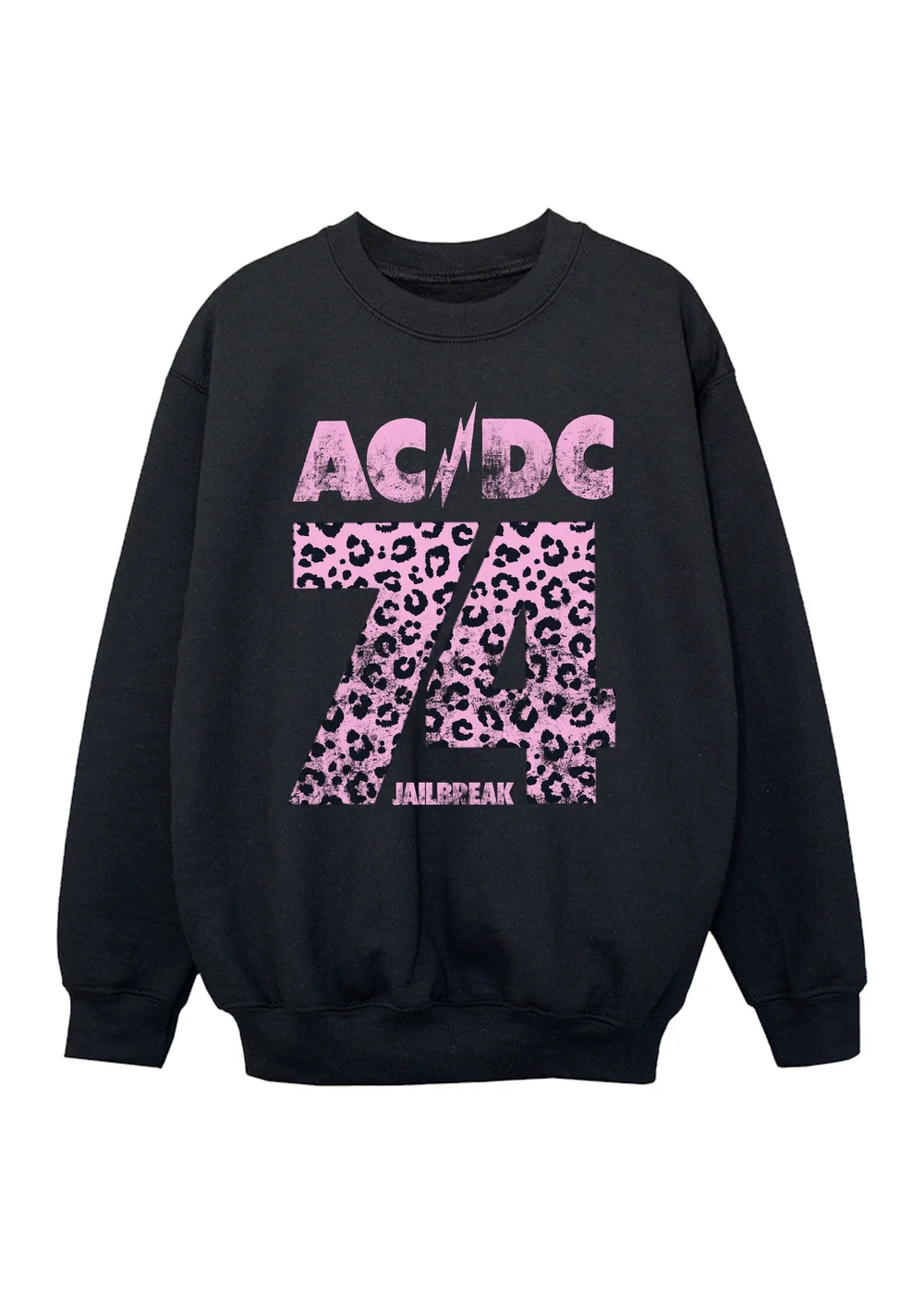 Ada & Ted ACDC 74 Leopard Girls Black Graphic Sweatshirt (3-13 Years) - 9-11 Yrs Image 1
