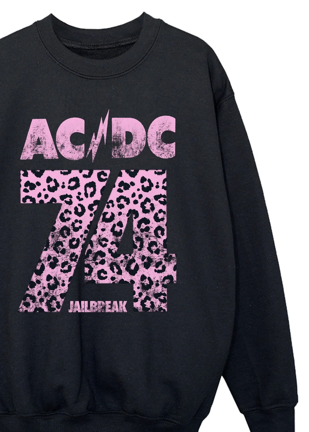 Ada & Ted ACDC 74 Leopard Girls Black Graphic Sweatshirt (3-13 Years) - 9-11 Yrs Image 2
