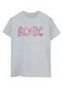 Spiral Galaxy ACDC Logo Distress Charcoal Graphic Boyfriend Fit T-Shirt - M Image 1