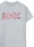 Spiral Galaxy ACDC Logo Distress Charcoal Graphic Boyfriend Fit T-Shirt - M Image 2