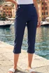 Roman Navy Stripe Side Seam Cropped Trousers - 16 Image 1