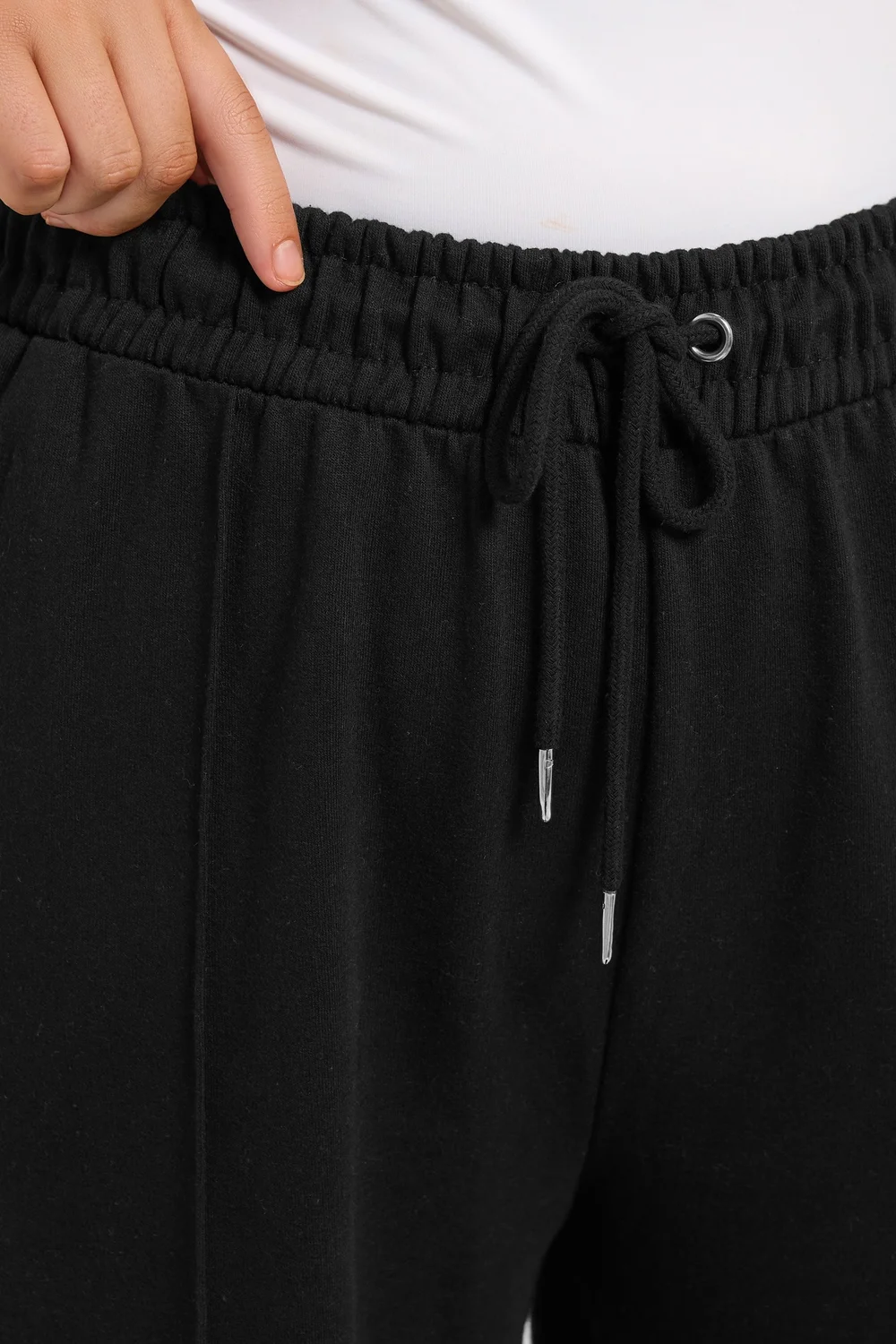 Yours Curve Black Wide Leg Joggers - 34-36/L30 Image 4