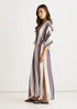 Gini London Multi Stripe Tie Detail Kimono Beachwear - M/L Image 5