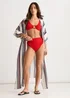 Gini London Multi Stripe Tie Detail Kimono Beachwear - M/L Image 2