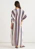 Gini London Multi Stripe Tie Detail Kimono Beachwear - M/L Image 3