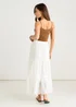 Gini London White Elasticated Waist Cotton Broderie Midaxi Skirt - S/M Image 2