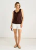 Gini London Brown Round Neck Oversized Sleeveless Top - S/M Image 1