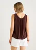 Gini London Brown Round Neck Oversized Sleeveless Top - S/M Image 2
