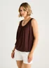 Gini London Brown Round Neck Oversized Sleeveless Top - S/M Image 4