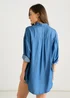Gini London Blue Chambray Oversized Shirt - S/M Image 2