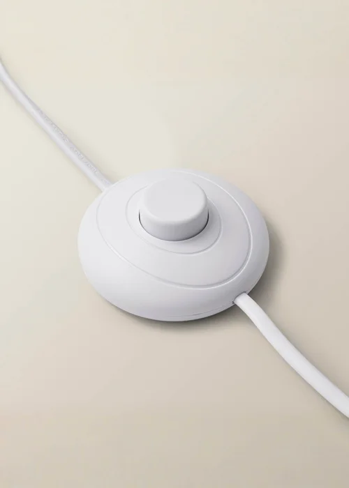 ValueLights Morrigan Shelf Floor Lamp Painted Cream with Natural Linen Scalloped Shade - One Size Image 3