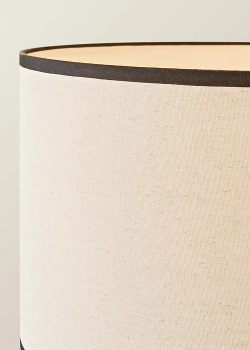 ValueLights Morrigan Cream Shelf Floor Lamp with Linen Black Trim Shade - One Size Image 4