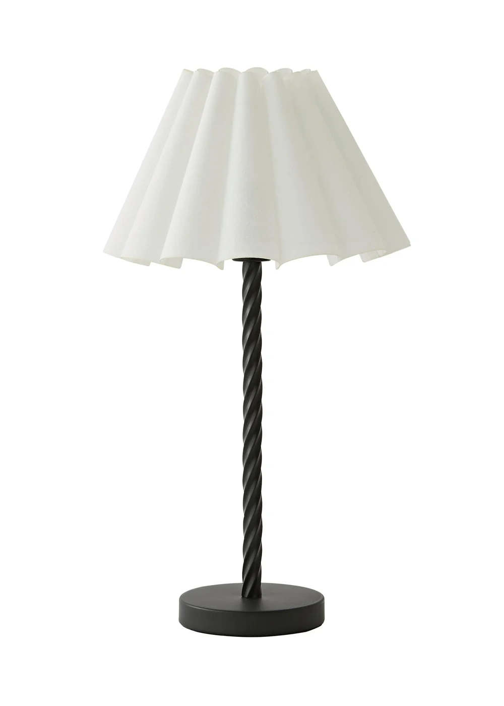 ValueLights Maura Twist Black Table Lamp with White Pleated Shade - One Size Image 5