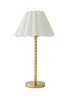 ValueLights Maura Twist Brushed Gold Table Lamp with White Pleated Shade - One Size Image 5