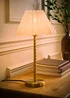ValueLights Maura Twist Brushed Gold Table Lamp with White Pleated Shade - One Size Image 2