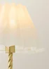 ValueLights Maura Twist Brushed Gold Table Lamp with White Pleated Shade - One Size Image 4