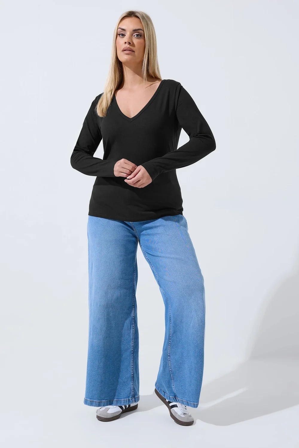 Yours Limited Curve Black Long Sleeve Top - 26-28 Image 2