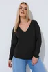 Yours Limited Curve Black Long Sleeve Top - 26-28 Image 1