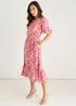 Gini London Red Paisly Print Elasticated Waist Midi Dress - 16 Image 4