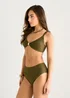 Gini London Olive Textured Hardware Detail Bikini Top - 8 Image 4