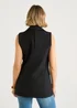 Gini London Black Tailored Contrast Lining Longline Waistcoat - M/L Image 2