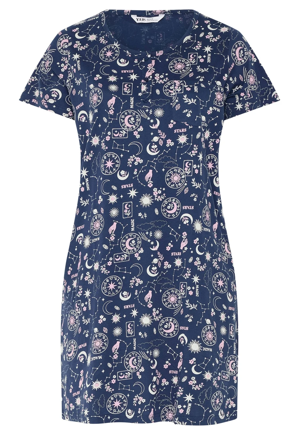 Yours Blue Celestial Placket Nightdress - 34-36 Image 5