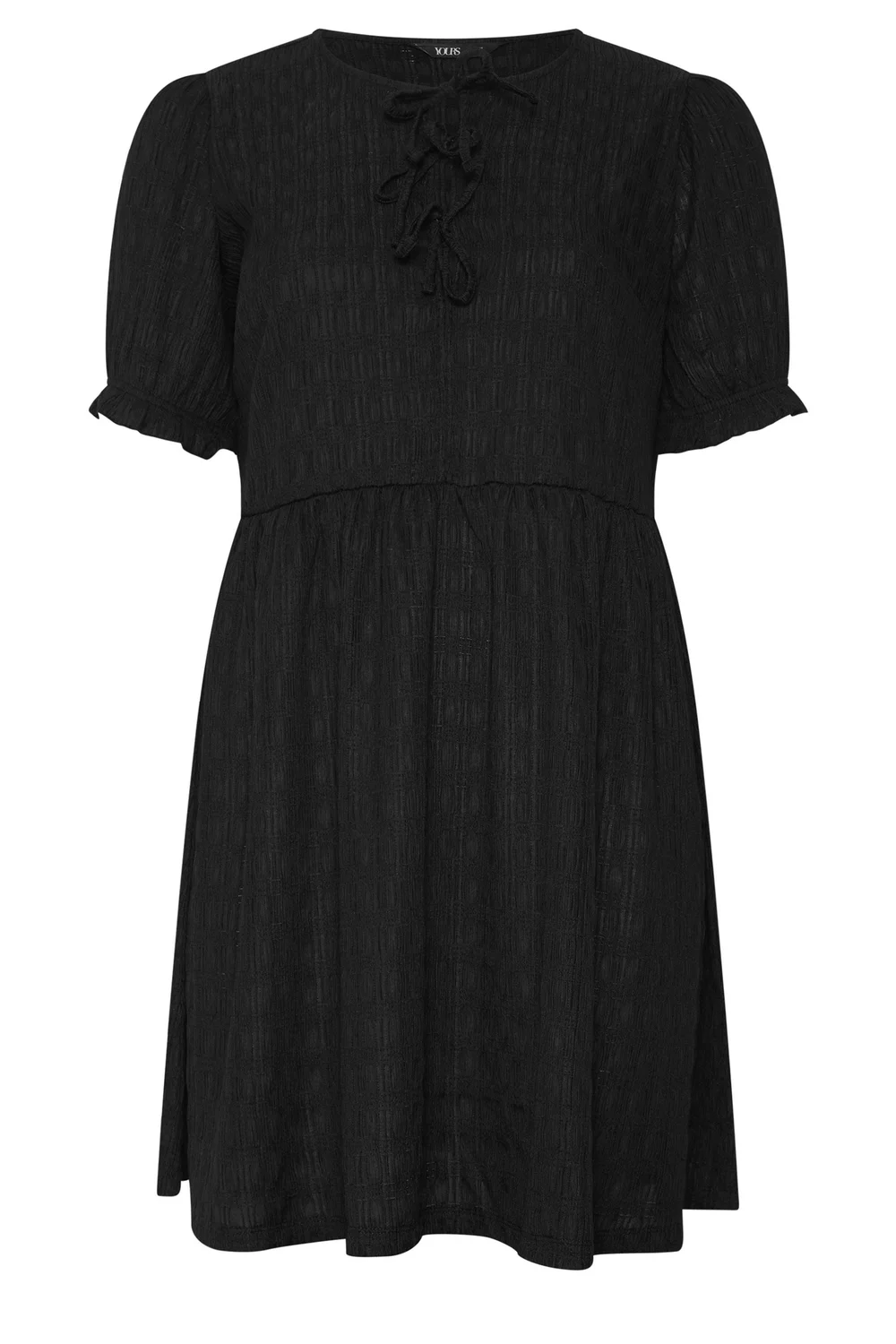 Yours Curve Black Bow Front Mini Dress - 34-36 Image 5