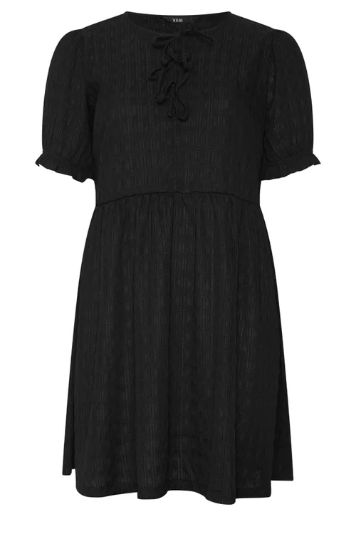 Yours Curve Black Bow Front Mini Dress - 34-36 Image 5