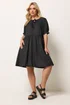 Yours Curve Black Bow Front Mini Dress - 34-36 Image 2