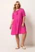 Yours Curve Pink Bow Front Mini Dress - 14 Image 2