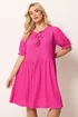 Yours Curve Pink Bow Front Mini Dress - 14 Image 1