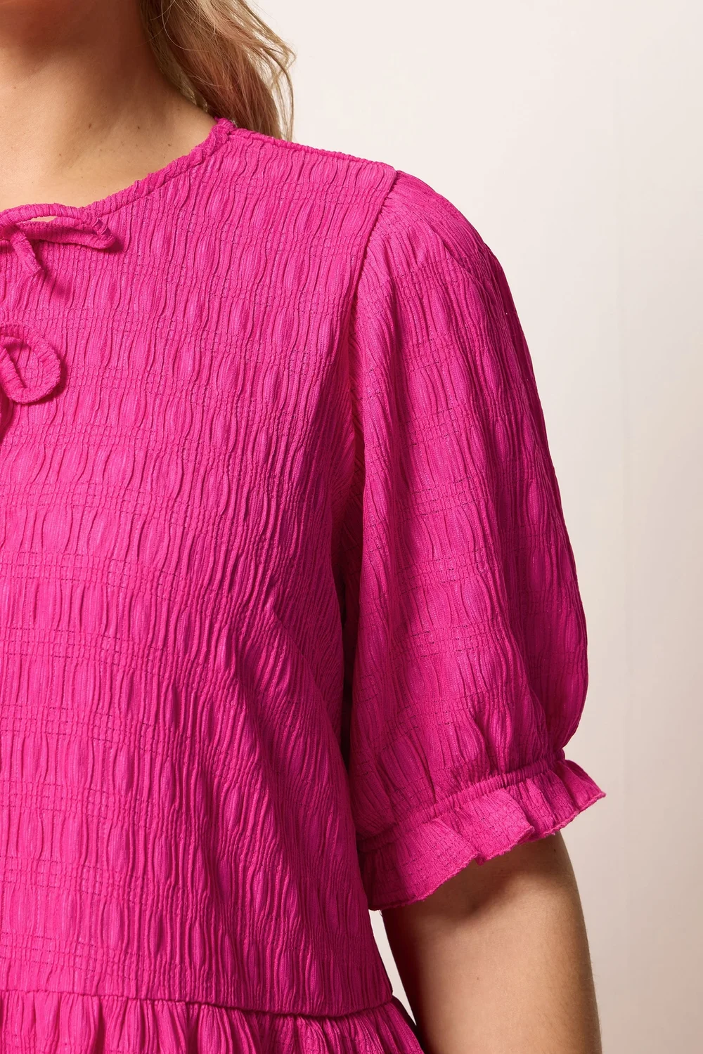 Yours Curve Pink Bow Front Mini Dress - 14 Image 5