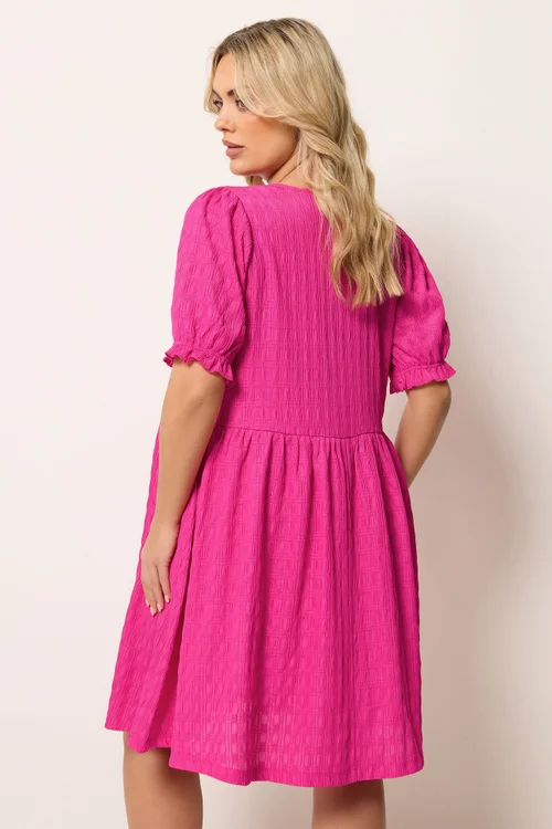 Yours Curve Pink Bow Front Mini Dress - 14 Image 3