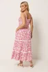 Yours Curve Pink Shirred Floral Placket Dress - 26-28 Image 3