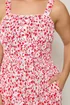 Yours Curve Pink Shirred Floral Placket Dress - 26-28 Image 4