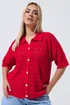 Yours Limited Curve Red Crochet Shirt - 14-16 Image 1