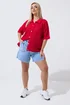 Yours Limited Curve Red Crochet Shirt - 14-16 Image 3