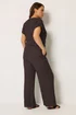 Yours Curve Brown Bubble Textured Top & Trousers Set - 26-28 Image 3