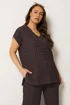 Yours Curve Brown Bubble Textured Top & Trousers Set - 26-28 Image 2