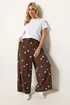 Yours Curve Chocolate Brown Polka Dot Trousers - 22-24 Image 2